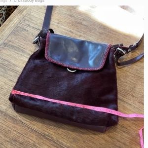 Cavalcanti Calf skin fur crossbody purse  made in Italy